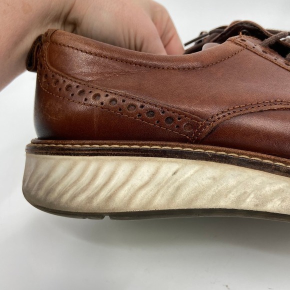 ECCO Phorene Derby Oxford Brown Leather Made in Portugal Loafer Shoe Men's 9 - Picture 7 of 15